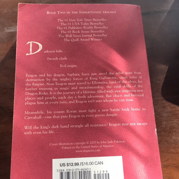 ELDEST  Book Two by Christopher Paolini Softcover - Picture 4 of 8